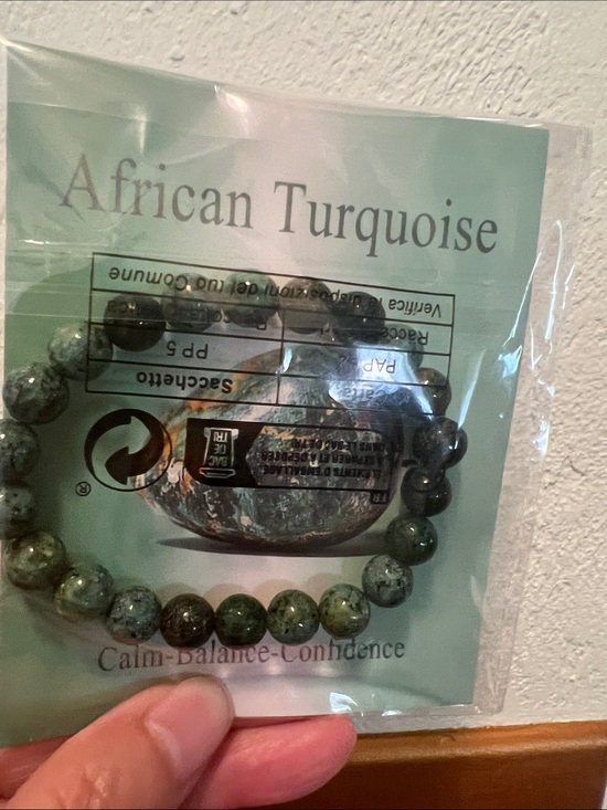 Jewelry - #2342**Unisex’s African Turquoise Beaded Bracelet - Green Turquoise Tones